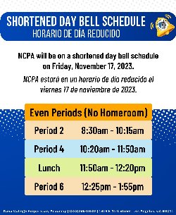 Shortened Day Schedule (No HR) | Nava College Preparatory Academy