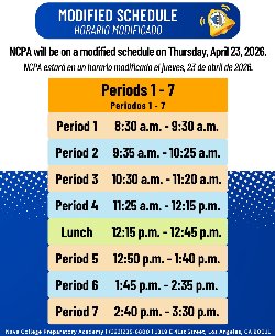 Modified Schedule Form Modified Schedule (Periods 1-7) | Nava College Preparatory Academy